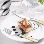 Set tacamuri din inox 24 piese, pentru 6 persoane, Venustar, luxury edition, crom-gold - imagine 8