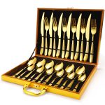 Set tacamuri din inox 24 piese, pentru 6 persoane, Venustar, luxury edition, gold - imagine 3