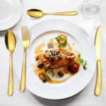 Set tacamuri din inox 24 piese, pentru 6 persoane, Venustar, luxury edition, gold