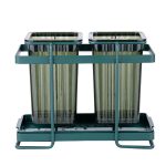 Suport tacamuri, cu doua recipiente, verde - imagine 2