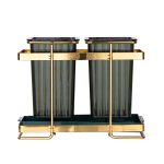 Suport tacamuri, cu doua recipiente, gold - imagine 2