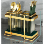 Suport tacamuri, cu doua recipiente, gold