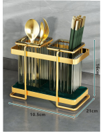 Suport tacamuri, cu doua recipiente, gold