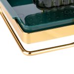 Suport tacamuri, cu doua recipiente, gold - imagine 5