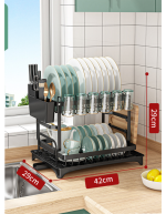 Suport vesela cu doua nivele, cu suport tacamuri, alb, 29X42X29 CM - imagine 3