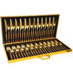 Set tacamuri din inox 48 piese, Venustar, luxury edition, gold - imagine 3