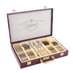 Set tacamuri din inox, cu model, 24 piese cu diplomat, RAWI-G10