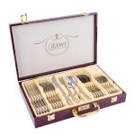 Set tacamuri din inox, cu model, 24 piese cu diplomat, RAWI-G40