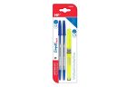 Set de scris, 2 pixuri albastre si un marker fluorescent PA661