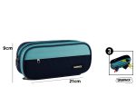 Penar bicolor turcoaz cu 3 fermoare, PA1022-09 - imagine 2
