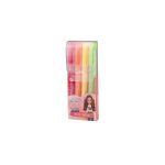 Set 4 bucati, marker evidentiator flourescent cu sclipici, multicolor, BD024-03