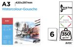 Bloc de desen A3 pentru tempera-acuarela, 6 coli - imagine 3