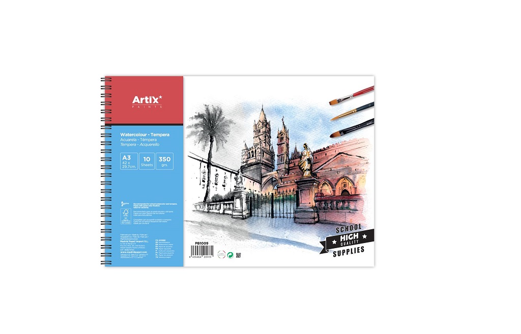 44849908 Bloc de desen A3 pentru tempera-acuarela, 10 coli - imagine 1