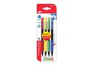 Set 4 creioane mecanice cu plastic rotund negru si detalii colorate - imagine 2
