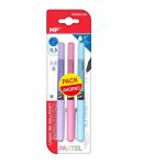 Set 3 pixuri pastelate cu cerneala lichida, roz, mov, albastru