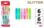 Lipici cu glitter, 6 culori deschise - imagine 3