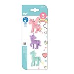 Set 3 radiere in forma de unicorn