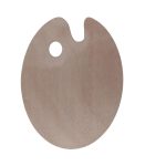 Paleta ovala din lemn pentru amestecarea culorilor, 30 x 25 cm