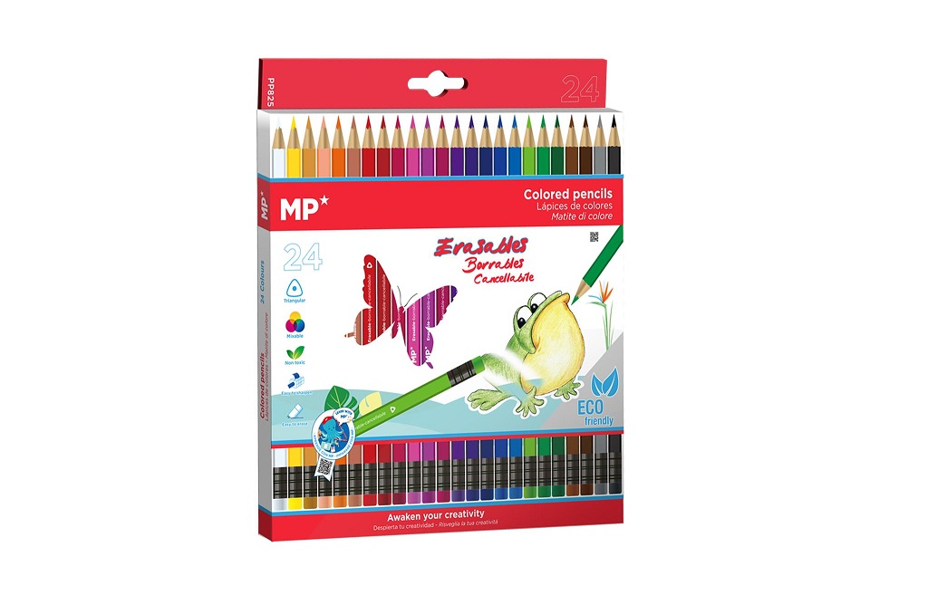 45104462 Set 24 creioane colorate cu radiera - imagine 1
