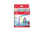 Set 12 markere triunghiulare colorate cu sclipici, 12 cm