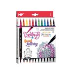 Set 12 markere colorate cu capat dublu, 16.5 cm