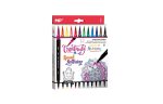 Set 12 markere colorate cu capat dublu, 16.5 cm
