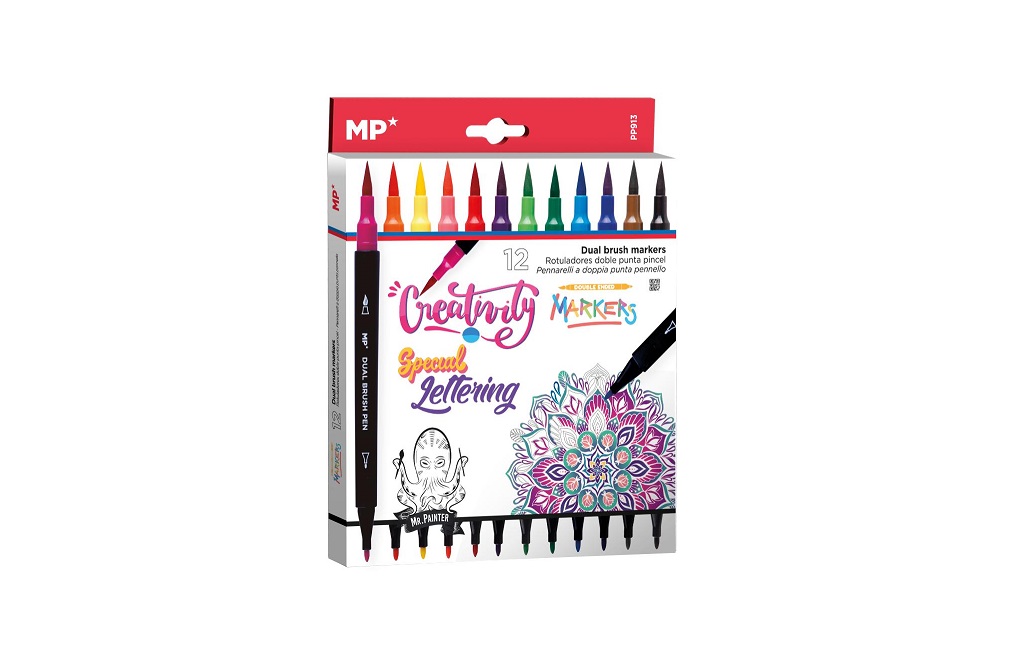 45113747 Set 12 markere colorate cu capat dublu, 16.5 cm - imagine 1