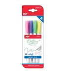 Set 4 markere arginti cu sclipici, efect de culoare la scriere