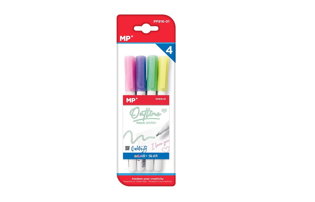 45114062 Set 4 markere arginti cu sclipici, efect de culoare la scriere - imagine 1