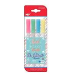 Set 4 markere arginti cu sclipici, scriere margine colorata, varf 1.0/1.5 mm