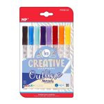 Set 8 markere arginti cu sclipici, scriere margine colorata
