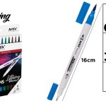 Set 12 pixuri colorate cu varf dublu
