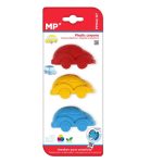 Set 3 creioane cerate multicolor pentru copii, in forma de masinute