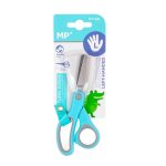 Foarfeca albastra pentru copii, varfuri rotunjite, 13 cm, pentru stangaci