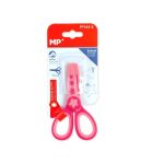 Foarfeca din plastic, roz cu stelute pentru copii, 11.5 cm