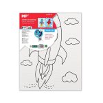 Panza de colorat cu desen pretiparit, 20 x 25 cm, racheta zburatoare