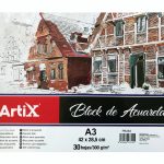 Bloc desen pentru acuarela, ARTIX, A3, 42x28.5 cm, 30 foi, 300g/mp, PB383