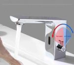 Baterie lavoar senzor VENUS STAR, smart cu mixer, DC6V crom lucios - imagine 4