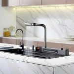 Chiuveta multifunctionala inox VENUS STAR cu led, baterie apa purificata si dozator sapun lichid incorporat 75 x 46 cm VNC CVT09