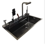 Chiuveta multifunctionala inox VENUS STAR, cu led, baterie apa purificata si dozator sapun lichid incorporat si suport cutite 75 x 46 cm VNS CVT11 - imagine 5