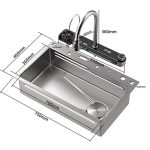 Chiuveta multifunctionala inox, VENUS STAR cu led, gri 75×46 cm, VNS CVT1 - imagine 2