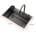 Chiuveta multifunctionala inox, VENUS STAR cu led, gri 75×46 cm VNS CVT4 - imagine 2