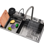 Chiuveta multifunctionala inox, VENUS STAR cu led, gri 75×46 cm VNS CVT4