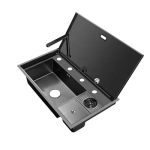 Chiuveta multifunctionala inox, VENUS STAR, gri 90×50 cm, cu capac rabatabil VNS CVT2 - imagine 3