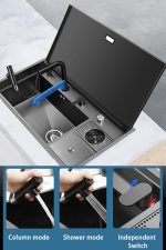 Chiuveta multifunctionala inox, VENUS STAR, gri 90×50 cm, cu capac rabatabil VNS CVT2 - imagine 2