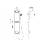 Coloana de dus VENUS STAR, cu trei functii si afisaj digital gri mat VNS PAN1060GR - imagine 6