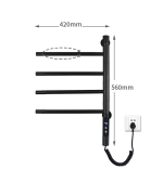 Port-prosop electric VENUS STAR, 42 x 56 cm, digital, negru mat, cu 4 brate reglabile VNS AB-F40N - imagine 5