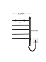 Port-prosop electric VENUS STAR, 42 x 66 cm, digital, negru mat, cu 5 brate reglabile VNS AB-F50N - imagine 4