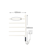 Port-prosop electric VENUS STAR, 42 x 66 cm, digital, alb mat, cu 5 brate reglabile VNS AB-F50A - imagine 3