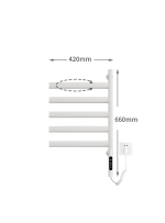 Port-prosop electric VENUS STAR, 42 x 66 cm, digital, alb mat, cu 5 brate reglabile, VNS AB-F55A - imagine 3